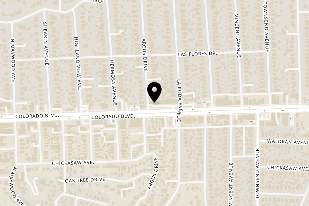 Map showing the location of My Vegan Eagle Rock on 1759 Colorado Blvd in Los Angeles